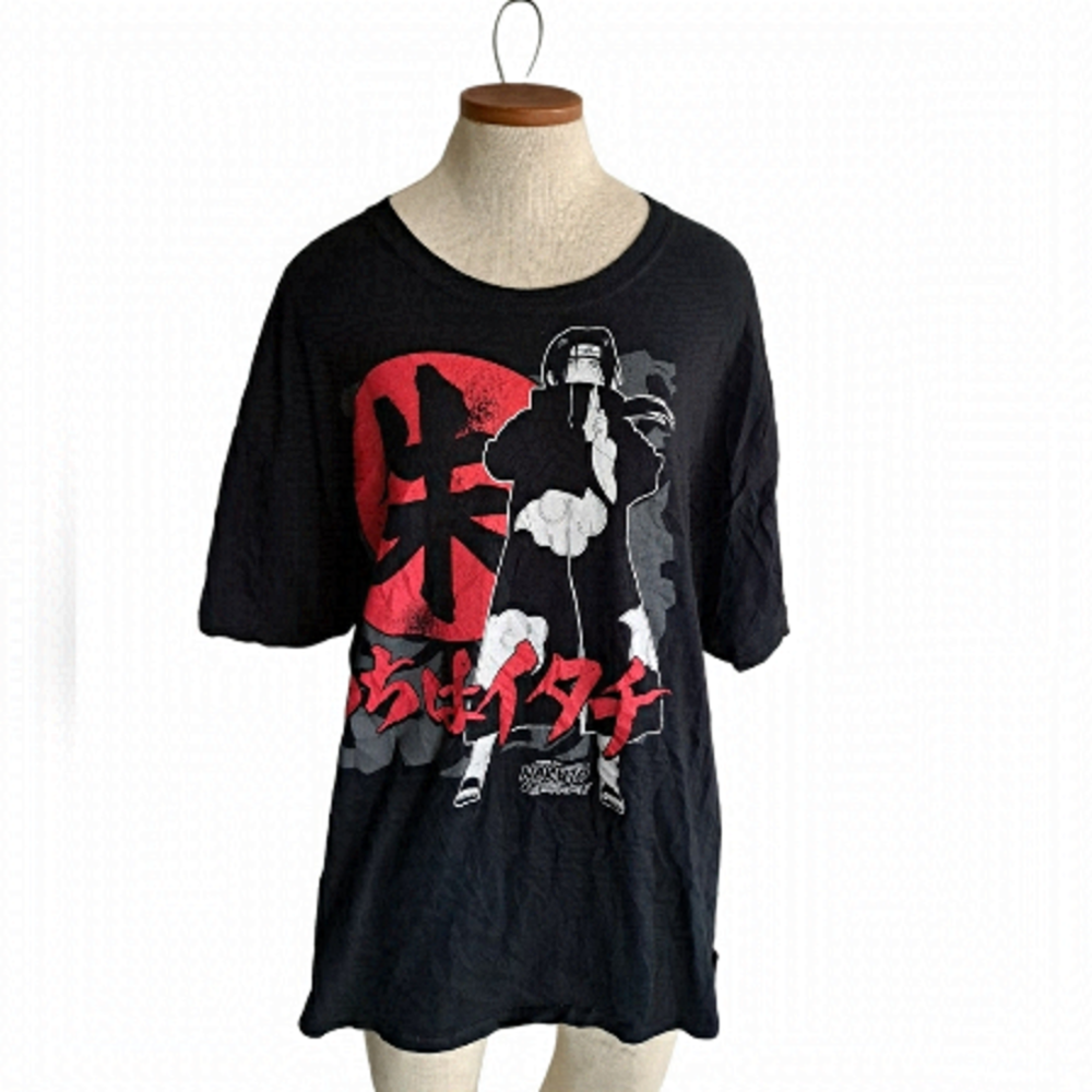 NARUTO SHIPPUDEN ripple junction black graphic t shirt Anime academia 2X unisex